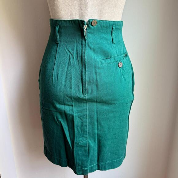 Esprit Sport Green Cotton Pencil Skirt Women’s Sz 7/8 Vintage - Picture 3 of 7
